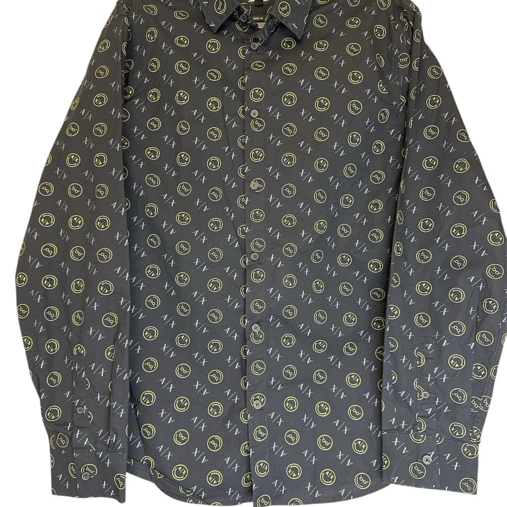 Armani Exchange Charcoal Smiley Shirt
